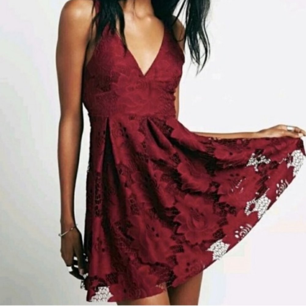 take me to town Free People dress (maroon)